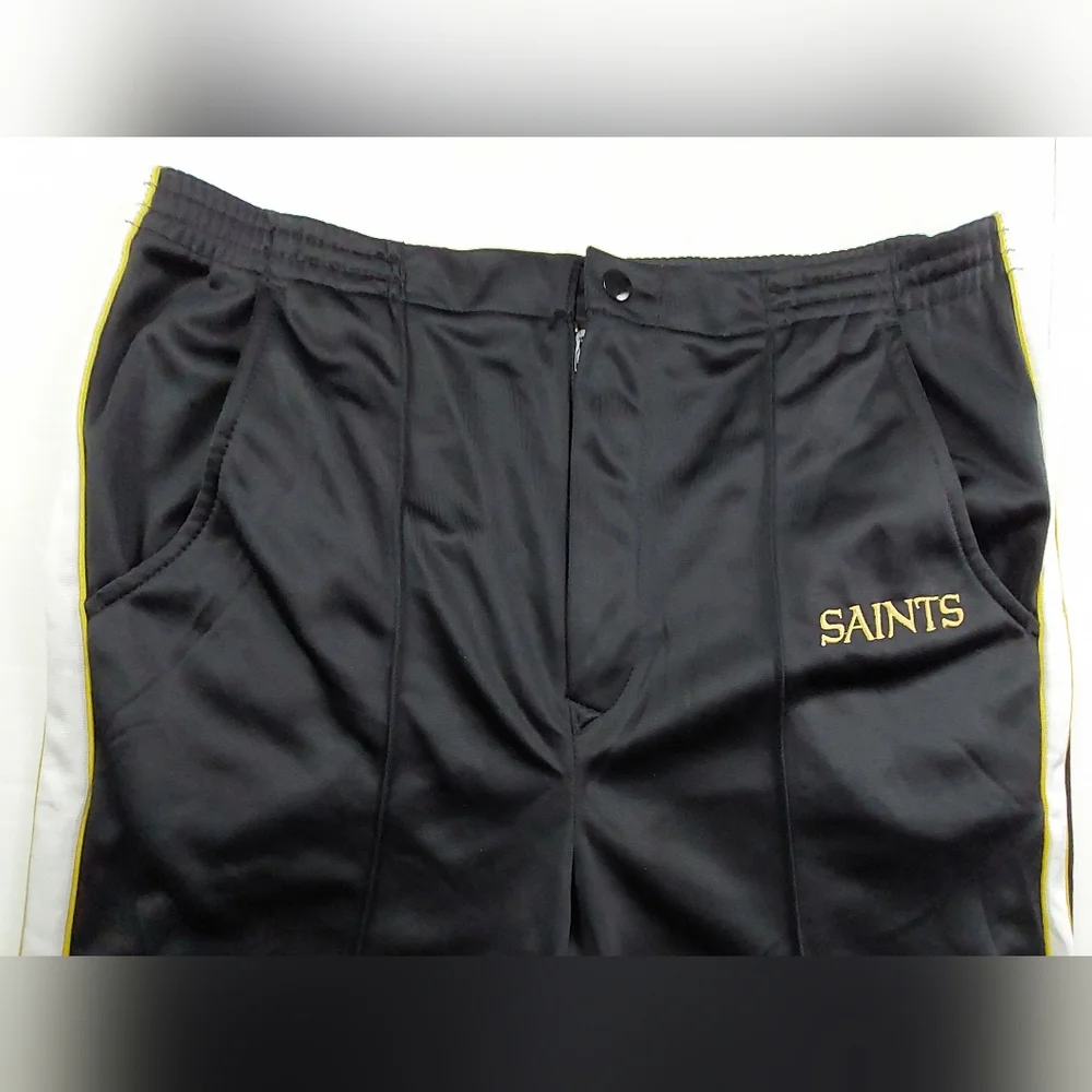 VTG Starter NFL New Orleans Saints Track Pants Mens 35x30 Black Elastic Waist
